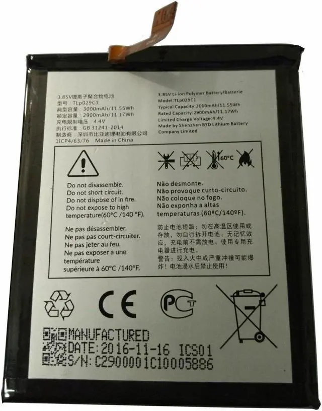 1x 3000mAh TLp029C1 Battery For TCL Alcatel A30 Fierce A30 Plus OT-5049S OT-5049Z For Blackberry Key2 LE  + Repair Tools kit