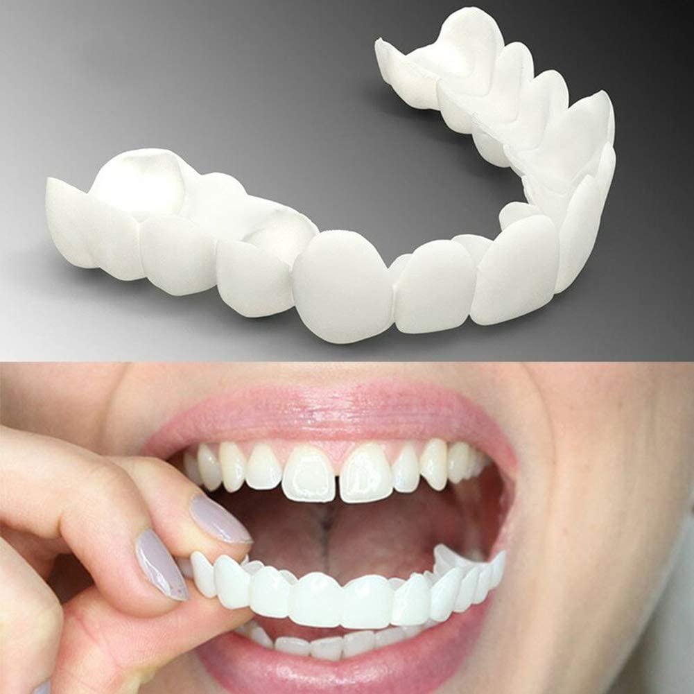 Beauty Tool  False Teeth Perfect Instant Smile Comfort Fit Flex Teeth Whitening Denture Paste Upper Cosmetic Fake Tooth Cover