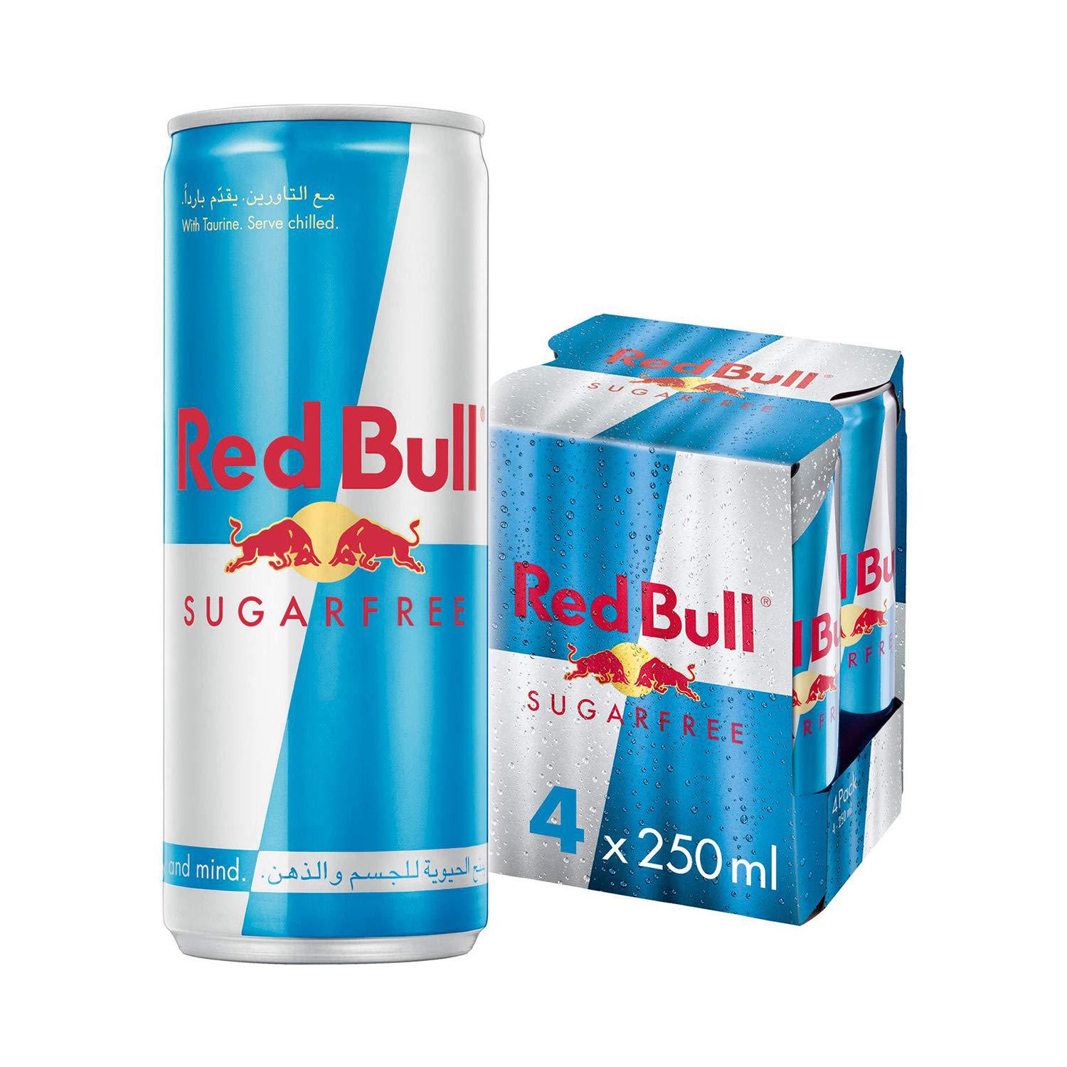 Red Bull Energy Drink, Sugar Free, 250 ml (4 pack)
