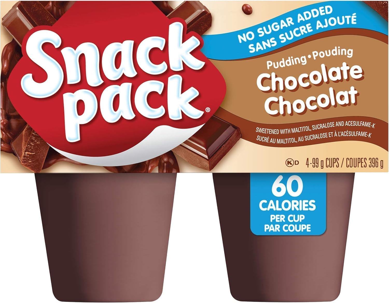 Snack Pack No Sugar Added Chocolate Pudding - 4x99g (1pack)