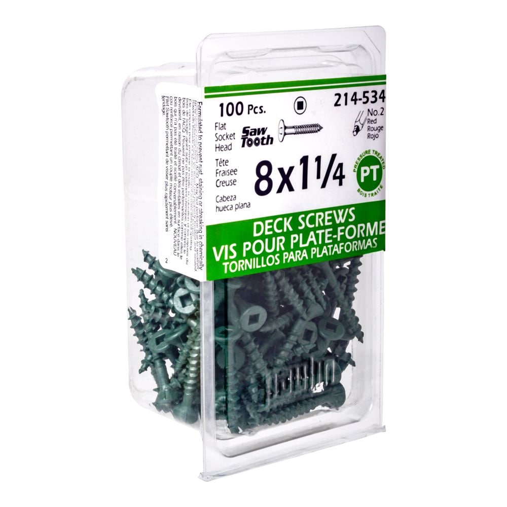 Paulin #8 x 1-1/4-inch Square Drive Flat Head Deck Screw UNC in