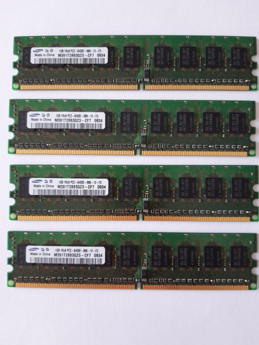 Lot of 4 1GB PC2-6400E DDR2 Memory RAM ECC Samsung