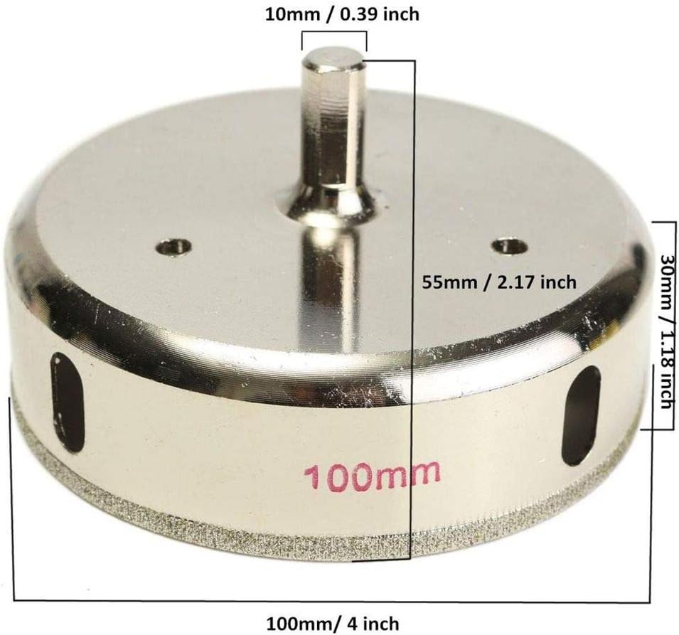 100mm 4" inch Diamond Coated Drill Bit Hole Saw Cutter Glass Til